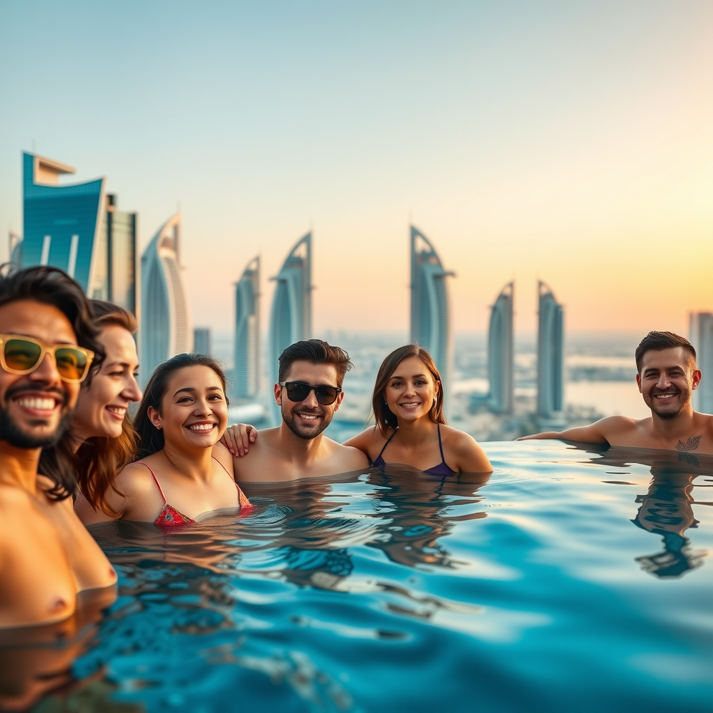 SkyPool golden hour